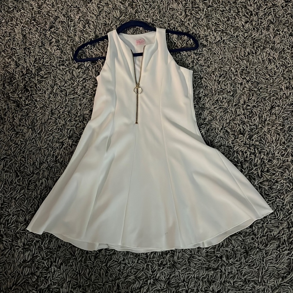 WHITE zipper dress